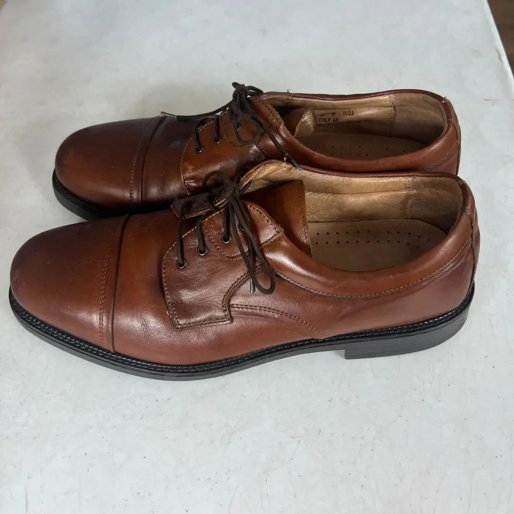 Bostonian STRADA Dress Shoe Mens Size 13M Cap-Toe Brown Leather Lace-Up Oxfords